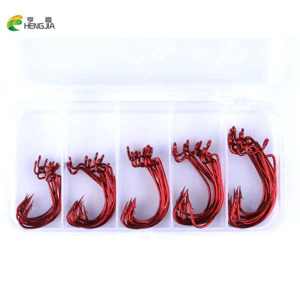 

HENGJIA 50PCS Mix Size Fishing Soft Worm Bait Hook High-quality Japan Made High Carbon Steel Fishhook Lure Hooks