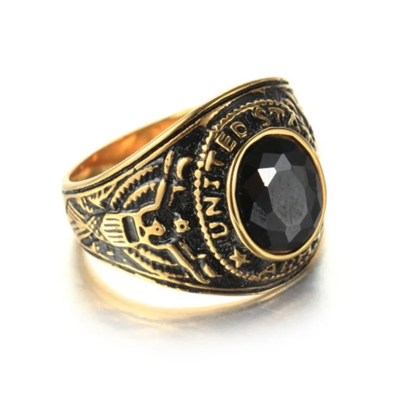 Золотое литье титановое стальное кольцо The memorial ring армейское кольцо США