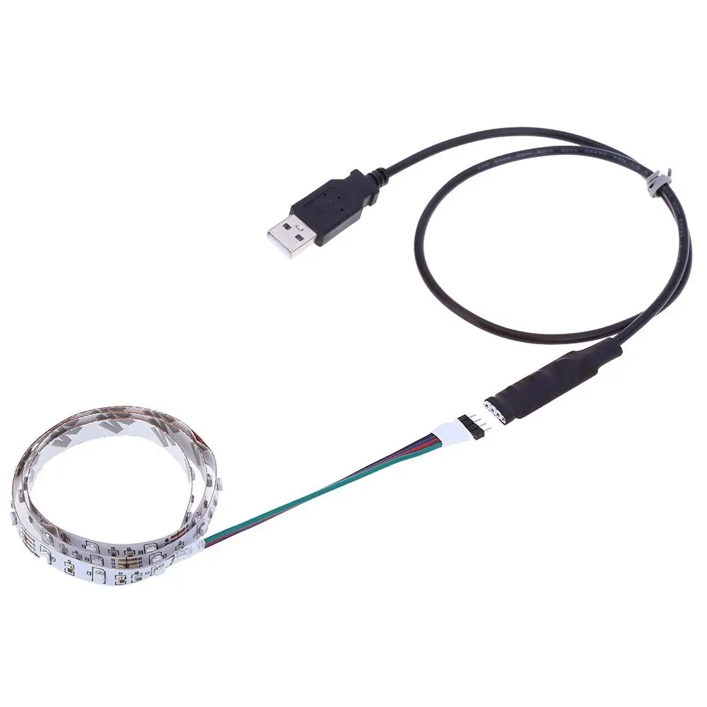 1 м usb rgb Светодиодная лента 3528 smd Водонепроницаемая ip65 или неводонепроницаемая ip20 гибкое освещение dc 5v fita de led и control