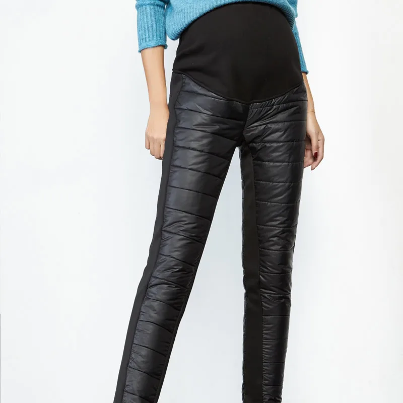Брюки размера плюс 4XL для беременных женщин зимние теплые ветрозащитные брюки