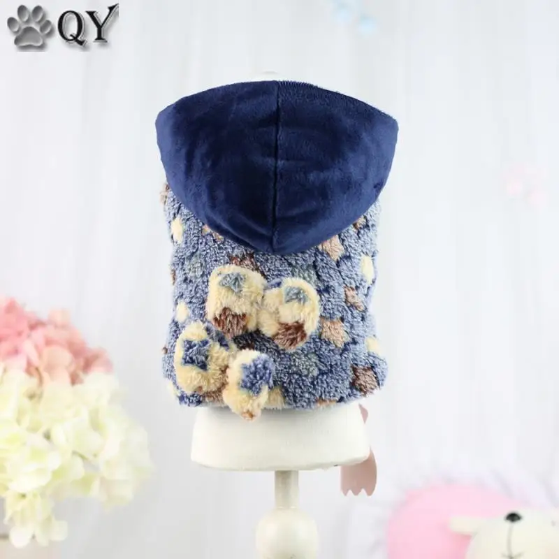 Зимние пальто и куртки для собак со звездами бантиками толстые одежда щенков