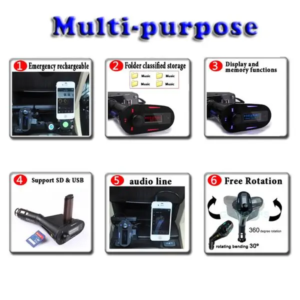 Kebidu Универсальный цифровой Car Kit Беспроводной fm передатчик Автомобильный MP3 плеер