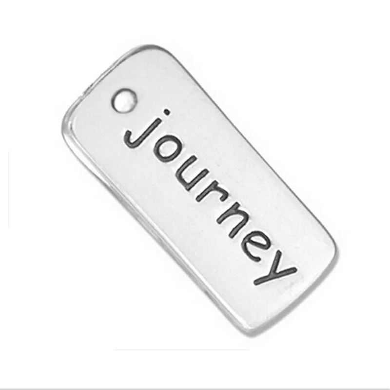 Античный серебряный сплав Прямоугольник путешествие слово ручной штамп