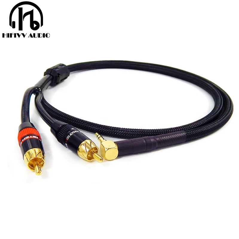 Кабель Hi Fi AUX аудио провод 3 5 мм одна минуты два аудиопровода двойной лотос на 2 RCA