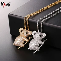 kpop koala necklace goldsilver color austrian rhinestone wholesale trendy cartoon 2 in 1 use animals necklaces pendants p005