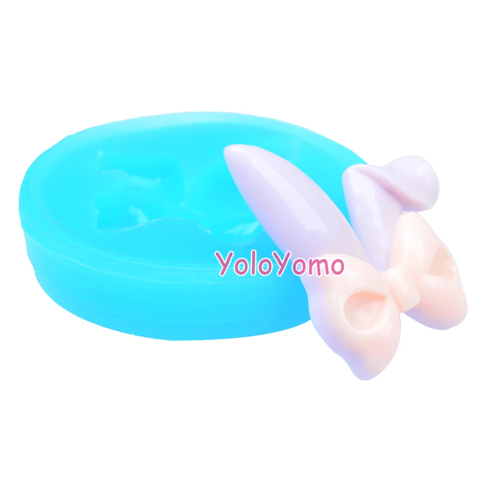 F012YL 40 9 мм пасхальные кроличьи уши с бантиком силиконовая форма-для кекса Топпер