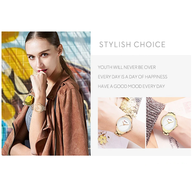 Часы наручные CURREN женские кварцевые брендовые элегантные роскошные из