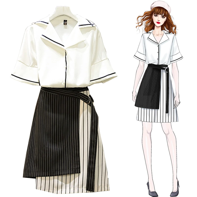 Trytree 2019 летний женский комплект из двух предметов повседневный однобортный Топ +