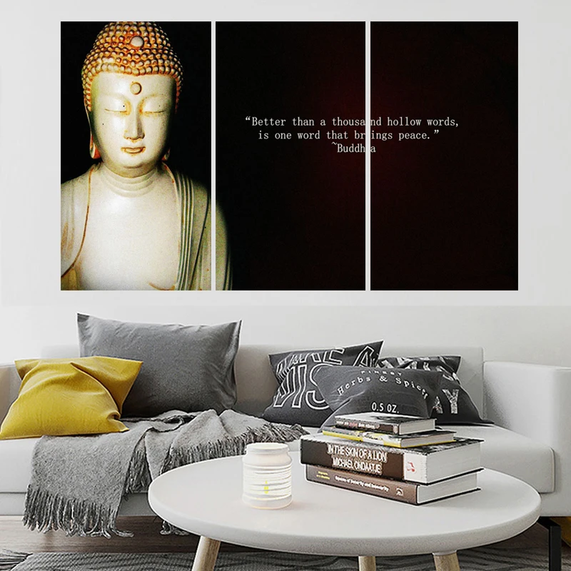 3 шт. картины Будды постер дзен домашний декор портретная Картина на холсте