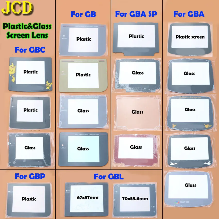 JCD 1 шт пластиковый стеклянный чехол для объектива Gameboy цветной авансовый карман GB