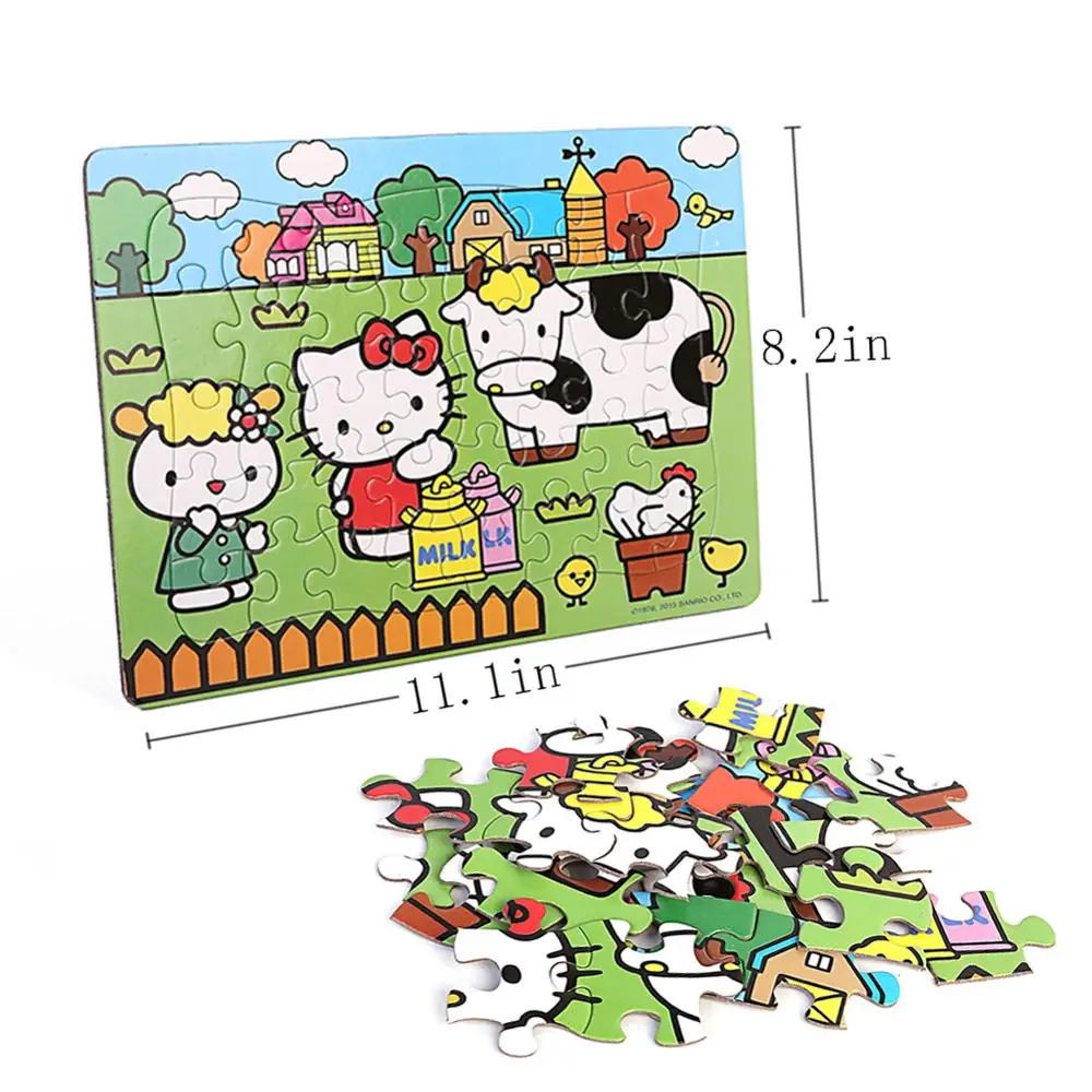 Hello Kitty 40 шт пазл для детей 4-8 Обучающие Развивающие Пазлы игрушки | Игрушки и хобби