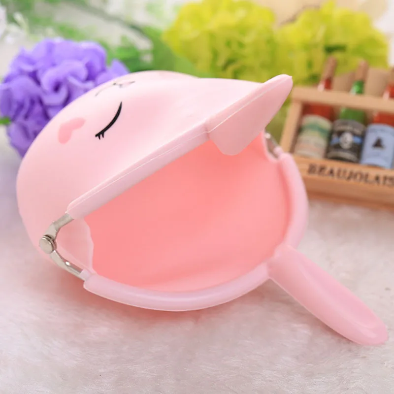 

Cute silicone Coin Purse cartoon bunny key bag Korean candy color soft cotton coin bag fashion Cute Card Bag Small Wallet