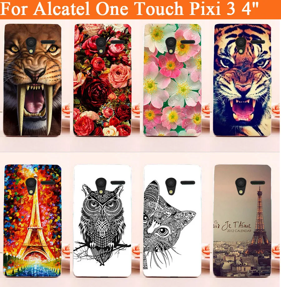 Горячая типа сделай сам Твердый переплет чехол для Alcatel One Touch Pixi 3 4 0 &quot4013 4050 4013X 4013D