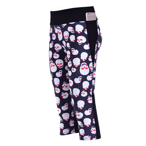 Бесплатная доставка Летние Стильные сексуальные женские штаны с 7 точками череп