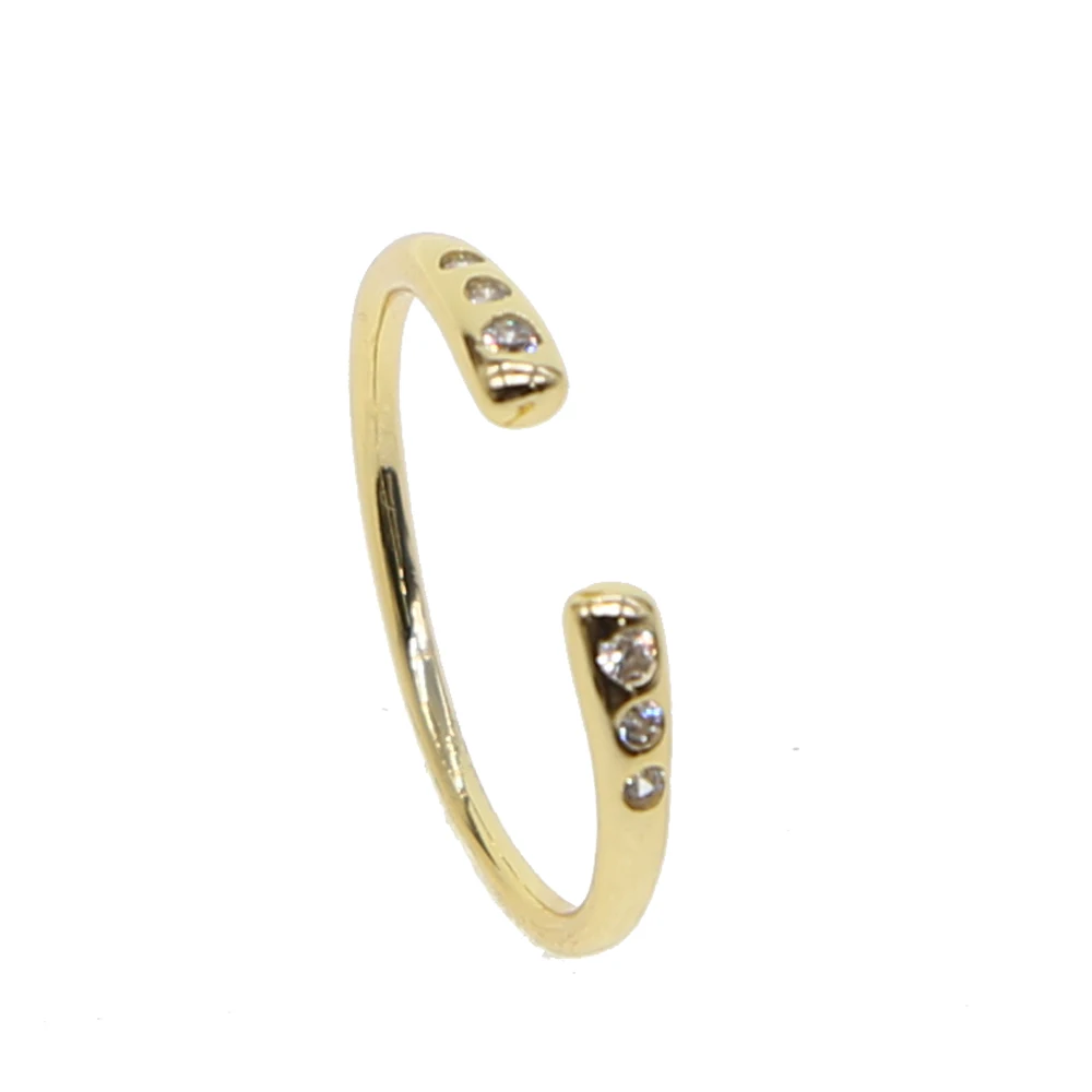 AAA Quality Fashion Double CZ Knuckle Ring Micro CLEAR Zircon Crystals Opening Thin Tail delicate dainty for Women Gift | Украшения и