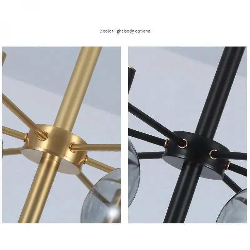 Американский стеклянный люстра в стиле кантри для гостиной, ресторана, спальни, кабинета, выполненная в ретро-стиле с использованием светодиодов.