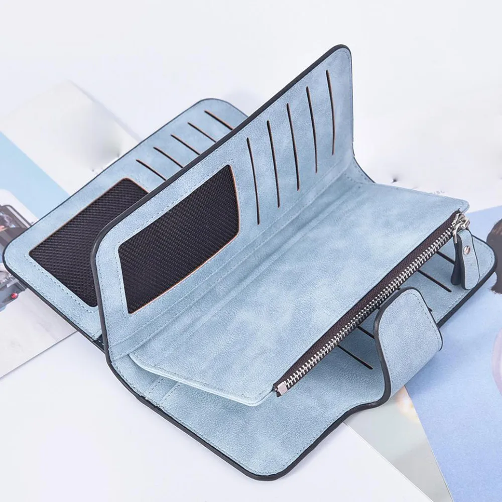 Женский кошелек MOLAVE длинный однотонный с тусклым лаком отделением для карт на