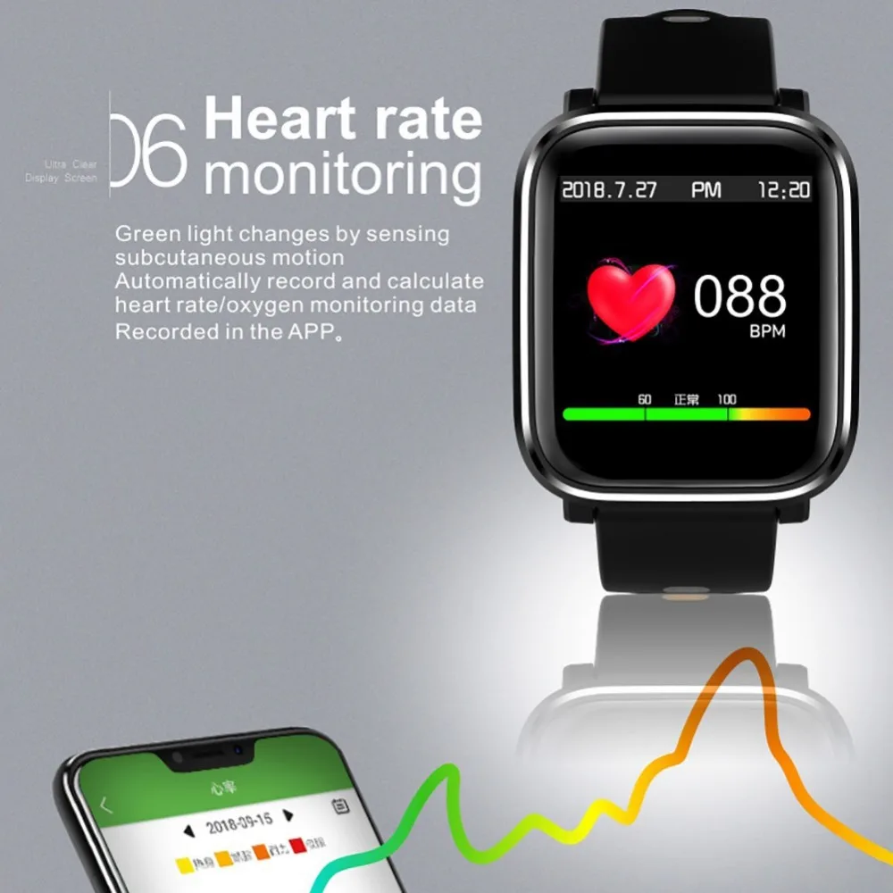 Смарт браслет Q58 цветной экран UI Монитор артериального давления пульса Smartband