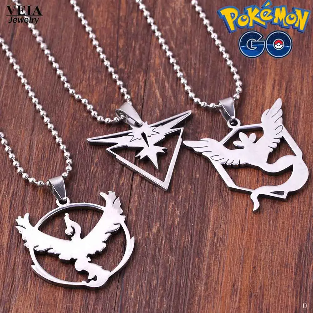 Новая игра Покемон го ожерелье из нержавеющей стали Аниме команда Валор Мистик