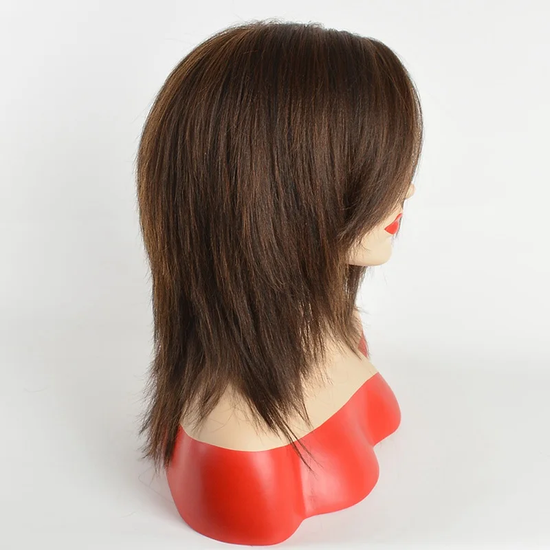 MSI Wigs Средний яки прямые парики коричневый цвет синтетический парик для женщин термостойкие натуральные волосы с эффектом омбре