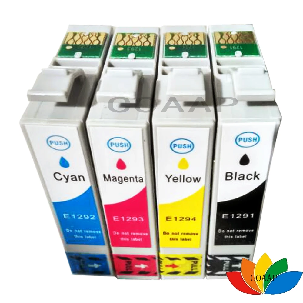 

4x printer ink cartridge T1291 T1295 for Compatible EPSON 129XL WorkForce 3010DW 3520DWF 3530DTWF 3540DTWF 7015 7515 7525