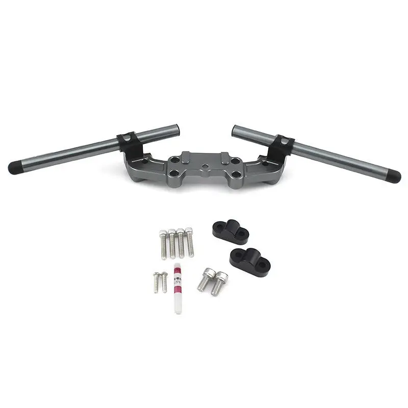 Titanium Мотоцикл CNC алюминиевый регулируемый руль ручка бар с зажимом адаптер-зажим комплект для Kawasaki Z900 ZR900 ABS - Цвет: Titanium