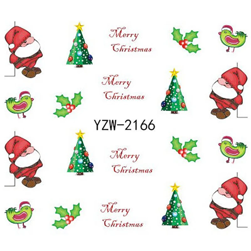 Рождественский дизайн наклейки для ногтей ELECOOL с рисунком Санта Клауса сделай