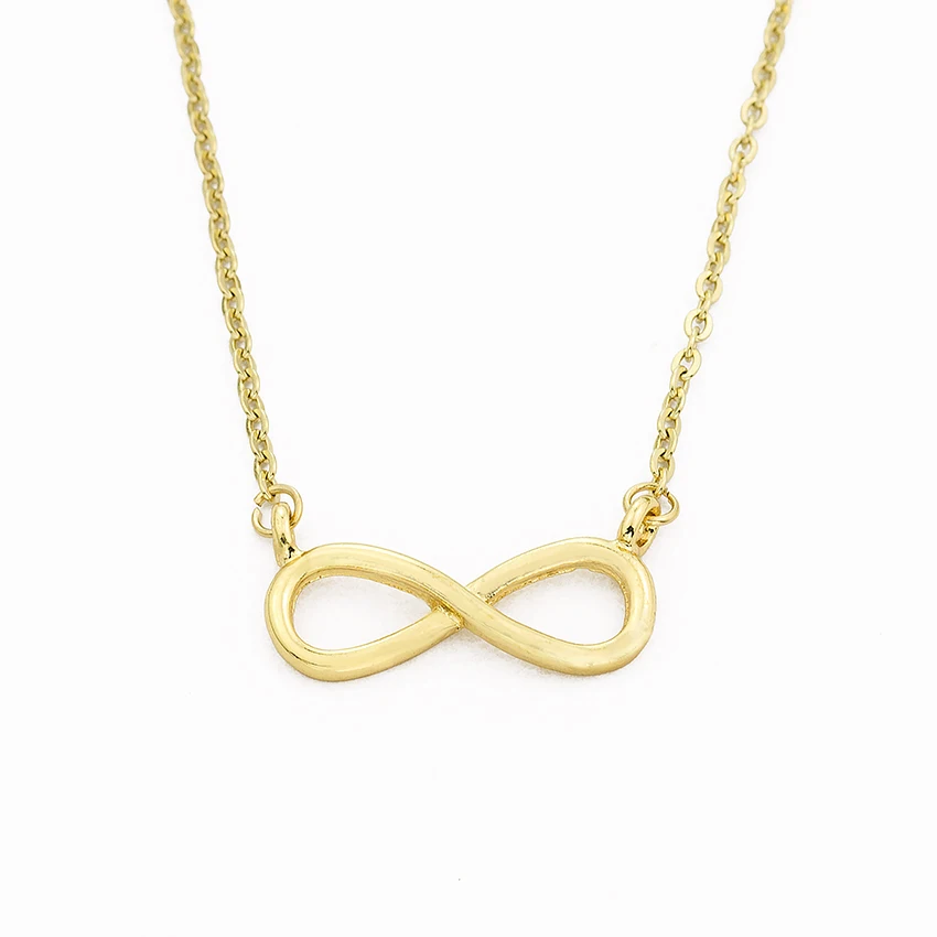 Женское и мужское Винтажное колье Boho Infinity Золотое в форме 8 медных крестов с