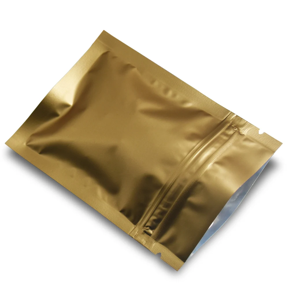 

Wholesale 8*12cm Brown Matte Aluminum Foil Package Bag Reclosable Ziplock Packing Bag Food Tea Bags Mylar Foil Storage Pouches