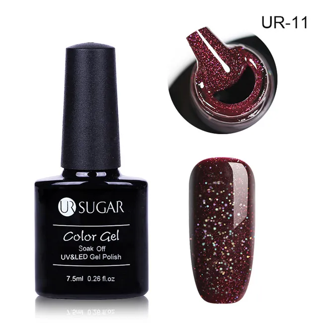 Color UR-11 Ur Sugar 7,5 мл Радужный голографический Гель-лак для ногтей неоновый мерцающий сияющий блеск замачиваемый УФ-светодиодный лак - Цвет: Color UR-11