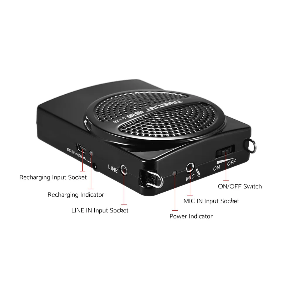 TAKSTAR E126 8 Вт мини Размеры Перезаряжаемые средство громкоговорящей связи