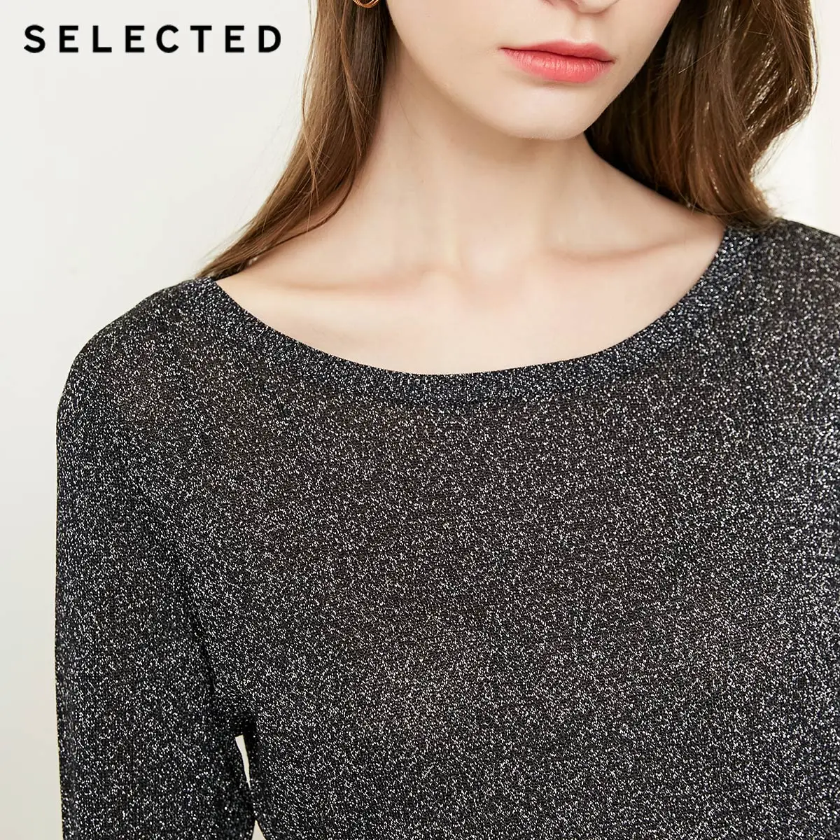 Серебряные женские повседневные трикотажные с круглым вырезом | 418324504 - купить по