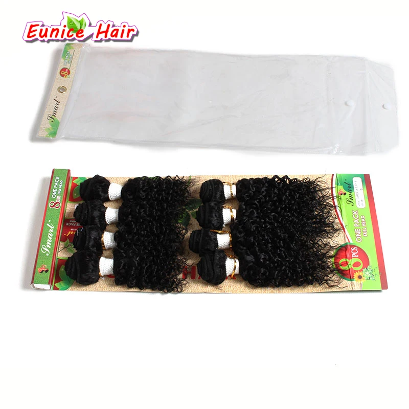 

Unprocessed brazilian hair bundles one pack full head Cheap 8pcs/lot afro kinky curly hair extension deep curly weft hair piece