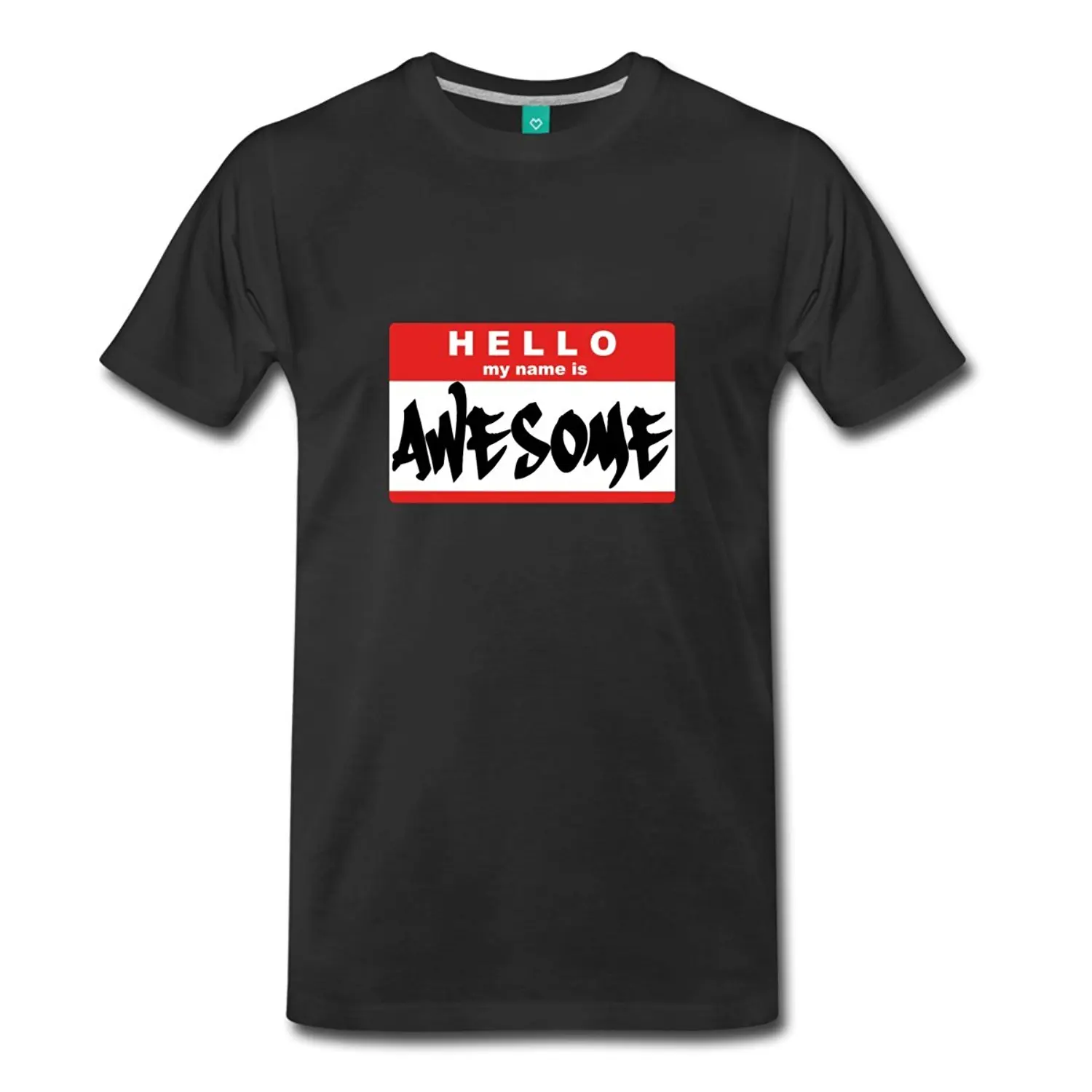 Hello My Name Is AWESOME Мужская футболка премиум класса с принтом летняя повседневная