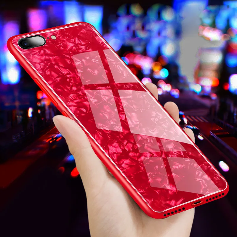 Блестящий чехол из закаленного стекла для iPhone XR XS Max жесткая задняя крышка X 8 7 6 6s