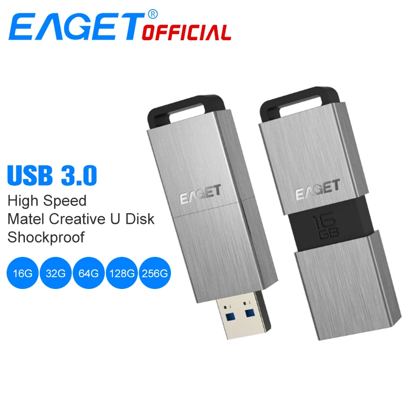 Eaget F90 USB3.0 USB флеш-накопитель 16 ГБ 32 ГБ 64 Гб 128 ГБ 256 Гб металлический мини-накопитель карта памяти USB 3,0 флэш-диск