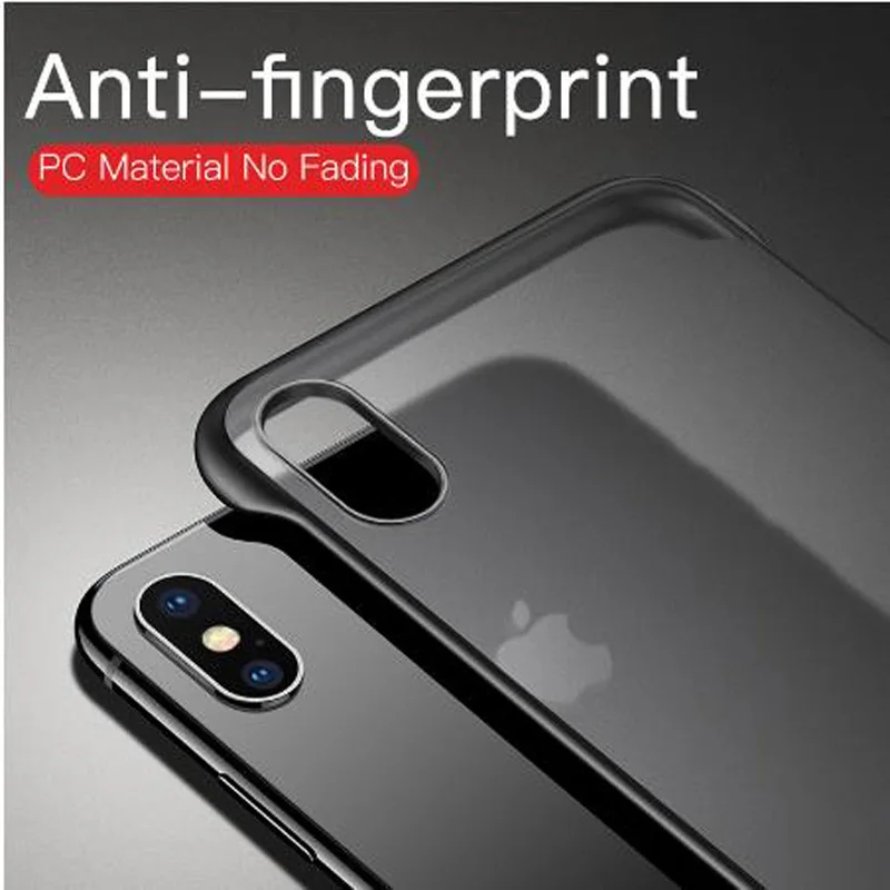 Kisstop безрамный Прозрачный матовый жесткий чехол для телефона iPhone xr x 6 6s7 8 Plus XS Max с