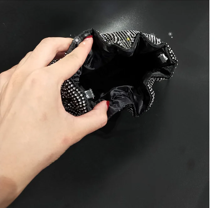 Роскошные сумочки с кристаллами дизайнер DrawString горный хрусталь ведро мигает сумки на плечо сияющий полный алмазов вечеринка