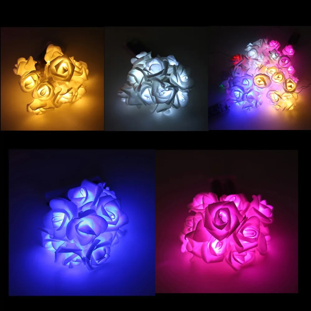 String Lights 20 Leds Acrylic Fur Balls Rose Flower Lamp For Indoor Outdoor Garden Christmas Party Festival USB Charging | Освещение
