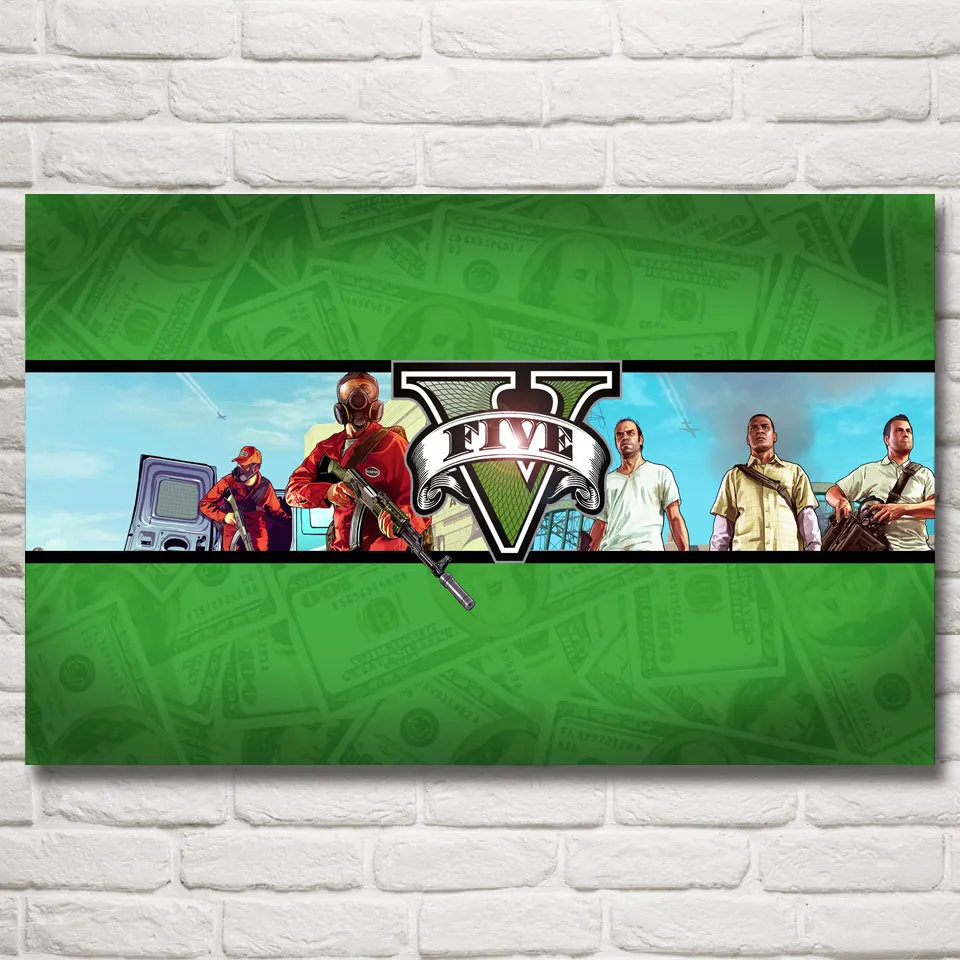 FOOCAME Grand Theft Auto V GTA 5 игровые плакаты и принты художественные шелковые картины, настенные декорации украшения спальни Картина гостиной - Цвет: 017