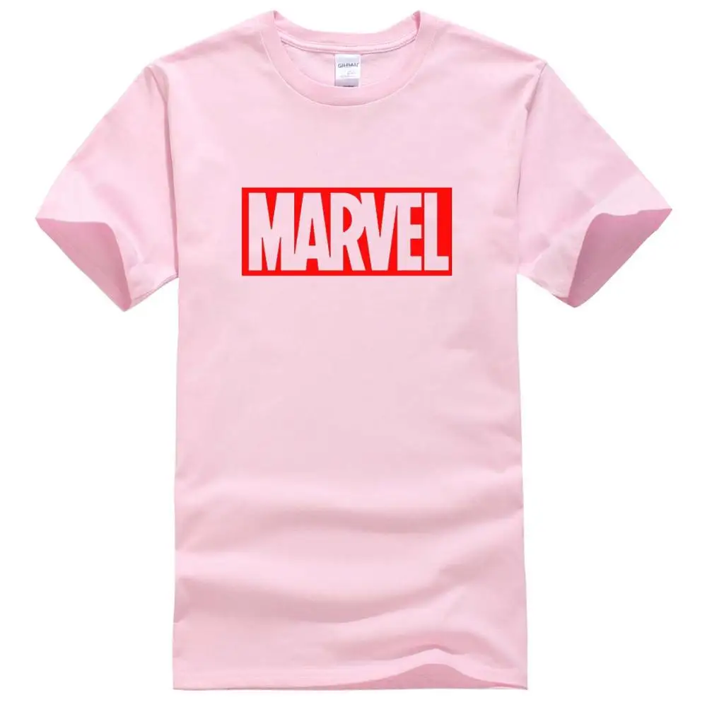 pink red Новая модная футболка "Марвел", мужская хлопковая Повседневная футболка с короткими рукавами, мужские футболки marvel, мужские топы, футболки - Цвет: pink red