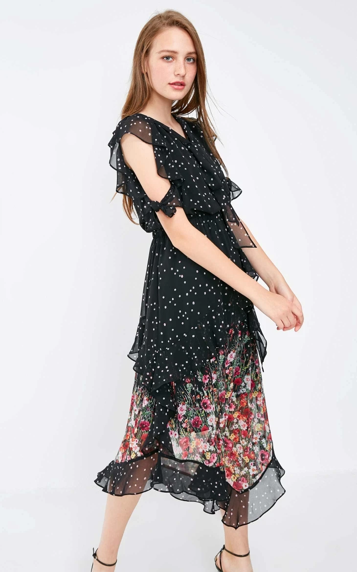 Vero Moda Новое Женское Плиссированное пляжное платье на шнуровке с принтом | 31837B513