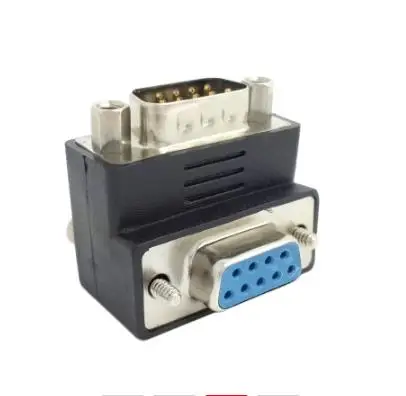 

D-Sub RS232 9Pin Male to Female 9Pin Down Right Angled 90 Degree Thumbscrew Type Extension Adapter Converter Connector
