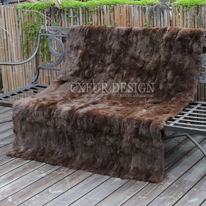 Плед из натурального кроличьего меха на заказ CX-D-11/V 200x250cm | Дом и сад