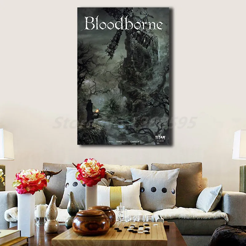 Игра Bloodborne Обложка HD стеновое Искусство Холст плакат и печать холст Картина