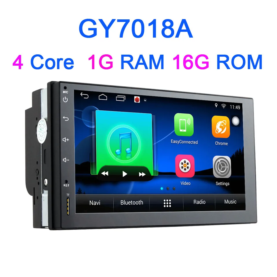 GY7018A 1G QUAD CORE Автомобильный Android 8,1 4G ram 2 Din радио мультимедиа видео плеер Универсальный Авто Стерео gps ips экран для Nissan hyundai Kia toyata VW - Цвет: GY7018A 1G QUAD CORE