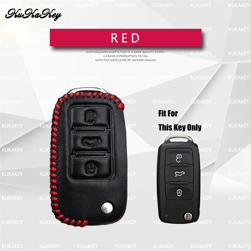 Кожаный чехол для автомобильного ключа Volkswagen VW EOS Tiguan Scirocco Polo Caddy Passat B6 B8 B7 Bora Jetta 6 T5