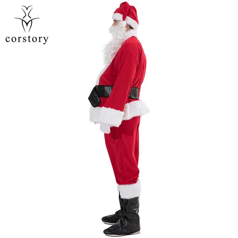 Corstory Отец Рождество Косплей Одежда для взрослых 7 шт. полный комплект