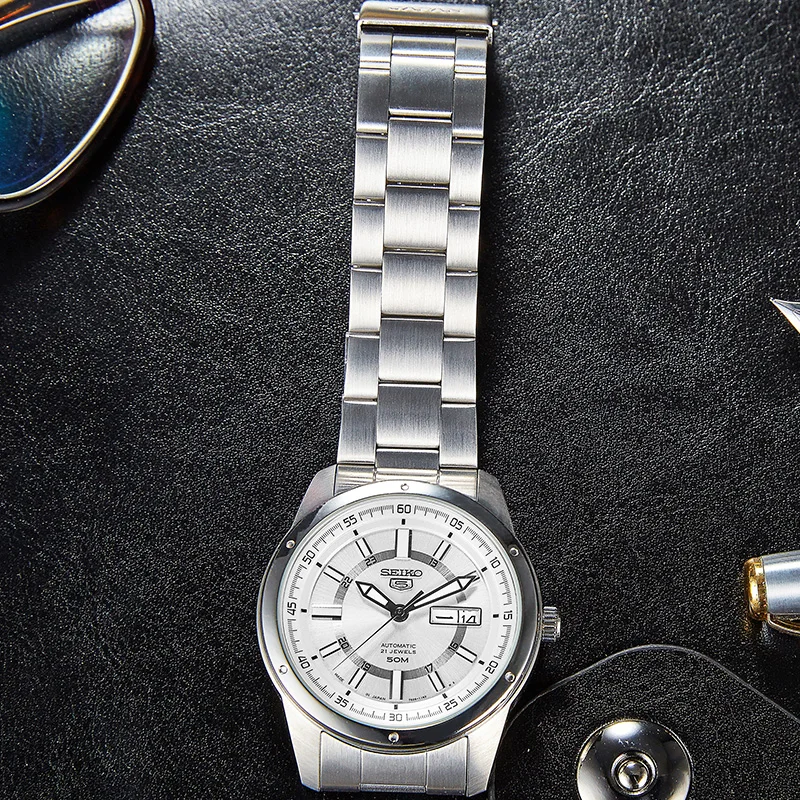 Английский календарь Seiko 5 автоматические механические мужские часы светящиеся