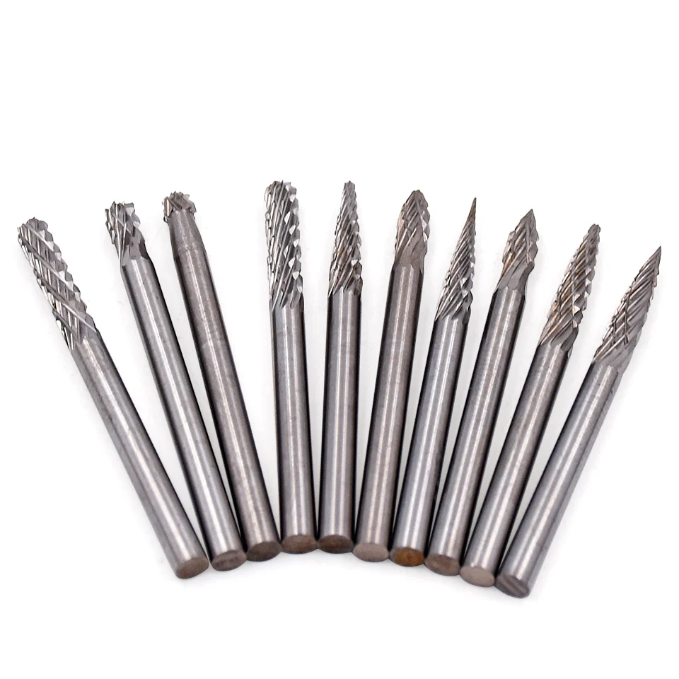 10 шт. карбид вольфрама роторные пилки абразивные Инструменты шлифовальные буры